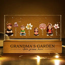 Gift For Grandma,Gift For Mother,Gift For Wife,Gift For Women,Happy - Grandma's Garden Birth Month Flowers 3D Effect Children - Personalized Rectangle LED Light