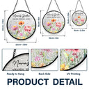 Gift For Grandma,Grandma - Grandkids,Grandma's Hobby,Happy - Grandma's Garden Floral - Personalized Stained Glass Window Hanging Suncatcher