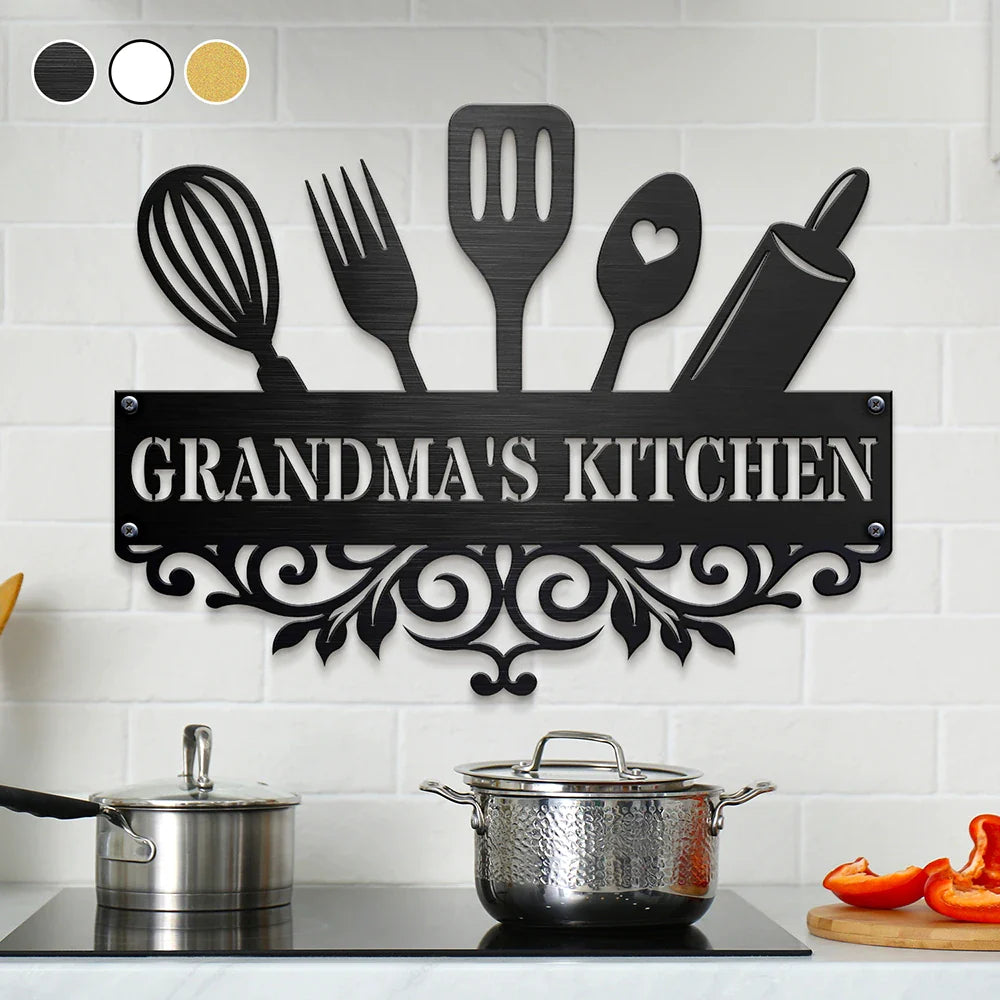 Grandma's Kitchen - Personalized Cutout Metal Sign