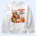 Gift For Grandchildren,Gift For Grandkids,Gift For Grandma,Cozy,Grandma - Grandkids,Vector - Grandma's Little Pumpkins - Personalized T Shirt