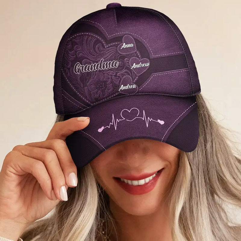 Gift For Grandma, Gift For Mother, Gift For Women, Happy - Grandma's Little Sweethearts - Personalized Classic Cap