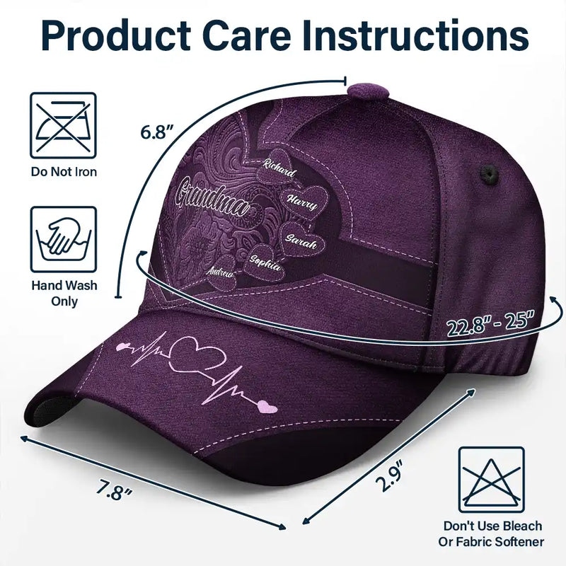 Gift For Grandma, Gift For Mother, Gift For Women, Happy - Grandma's Little Sweethearts - Personalized Classic Cap