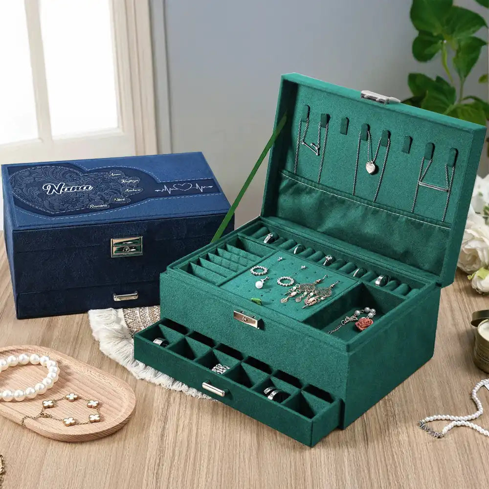 Gift For Grandma, Gift For Mother, Love - Grandma's Little Sweethearts - Personalized Jewelry Storage Box