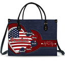 Gift For Mother, Gift For Grandma, Gift For Wife, Independence Day, Happy - Grandma's Little Sweethearts US Flag - Personalized Leather Bag