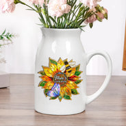 Gift For Grandma,Grandma - Grandkids,Grandma's Hobby,Gardening,Happy,Icon,Playful - Grandma's Love Bugs Stained Glass Effect - Personalized Ceramic Flower Vase
