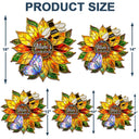 Gift For Grandma,Grandma - Grandkids,Grandma's Hobby,Gardening,Happy,Icon,Playful - Grandma's Love Bugs Stained Glass Effect - Personalized Custom Shaped Metal Sign