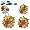 Gift For Grandma, Grandma - Grandkids, Grandma's Hobby, Gardening, Happy - Grandma's Love Bugs Stained Glass Effect - Personalized Window Hanging Suncatcher Ornament