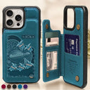Gift For Yourself,Gift For Women,Gift For Mother,Gift For Grandma,Love - Grandma's Mom's Sea Turtle - Personalized Leather Flip Wallet Phone Case