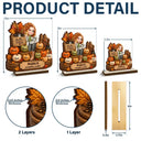 Top Market,Gift For Grandchildren,Gift For Grandkids,Gift For Grandma,Cozy,Grandma - Grandkids,Vector - Grandma's Pumpkin Patch Fall Vibes - Personalized Custom Shaped Wooden Plaque