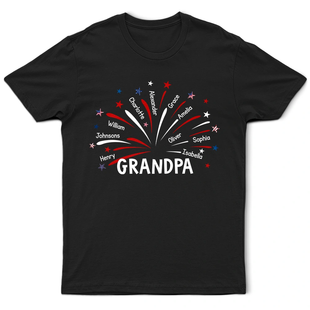 Gift For Husband,Gift For Men,Gift For Father,Gift For Grandpa,Independence Day,Proud - Grandpa Dad Firework Independence Day - Personalized T Shirt