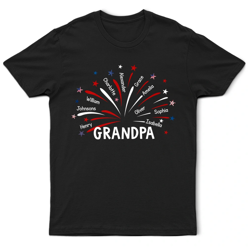 Gift For Husband,Gift For Men,Gift For Father,Gift For Grandpa,Independence Day,Proud - Grandpa Dad Firework Independence Day - Personalized T Shirt