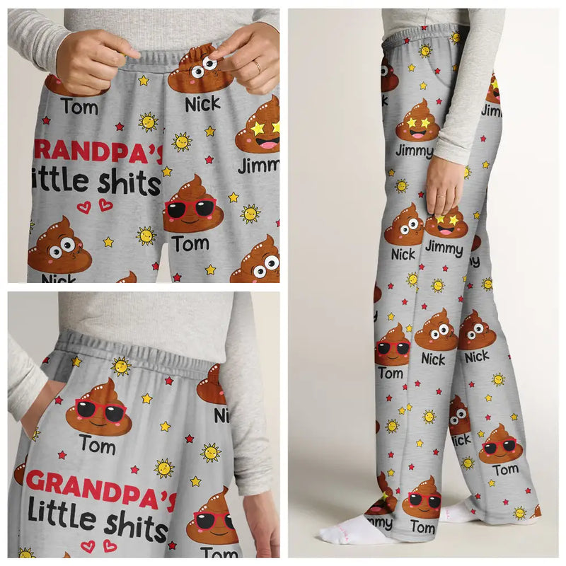 Gift For Grandpa,Gift For Grandparents,Gift For Grandma,Funny,Gift For Father,Gift For Mother - Grandpa's Little Kids - Personalized Pajama Pants