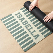 Gift For Yourself, Gift For Women, Summer, Yoga, Healing, Custom Text - Groovy Striped With Name - Personalized Yoga Mat