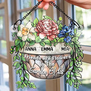Happy,Gift For Bestie,Old Best friends,Gift For Sisters,Christmas - Grow An Old Friend Birth Flower - Personalized Window Hanging Suncatcher Ornament
