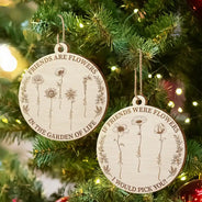 Happy,Gift For Bestie,Old Best friends,Gift For Sisters,Christmas - Grow An Old Friend Wooden Birth Flower - Personalized Custom Shaped Wooden Ornament