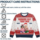 Christmas,Gift For Couples,Old Couples,Gift For Husband,Gift For Wife,Gift For Boyfriend,Happy - Growing Old Together Since 3D Couple - Personalized Unisex Ugly Sweater