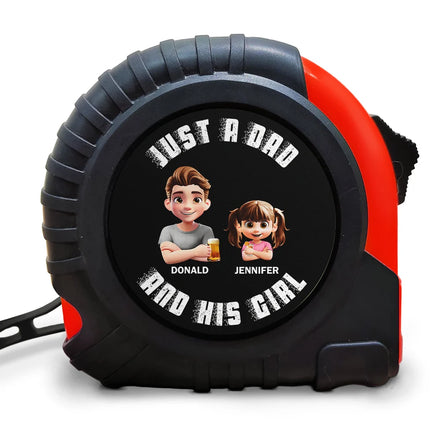 Grunge Style Just A Dad And His Girl - Personalized Tape Measure