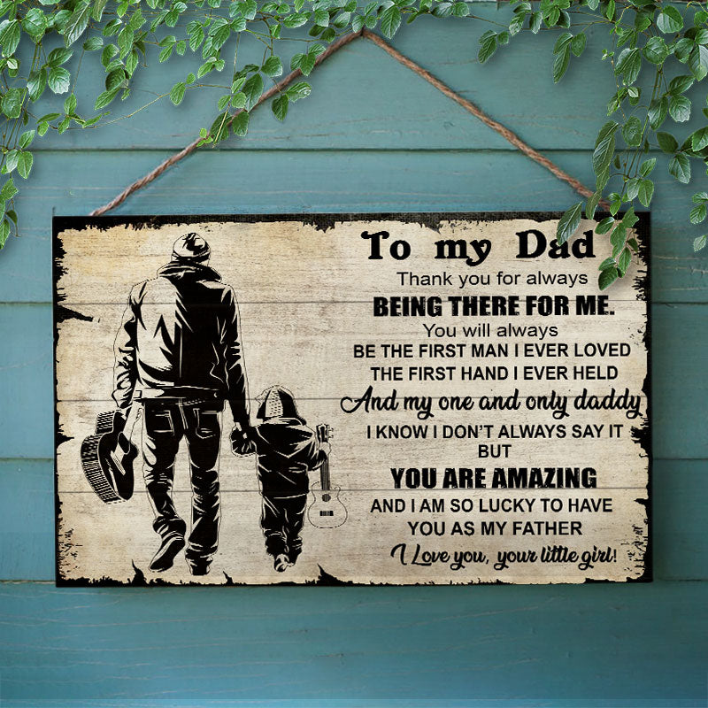 Guitar Being There For Me Customized Wood Rectangle Sign
