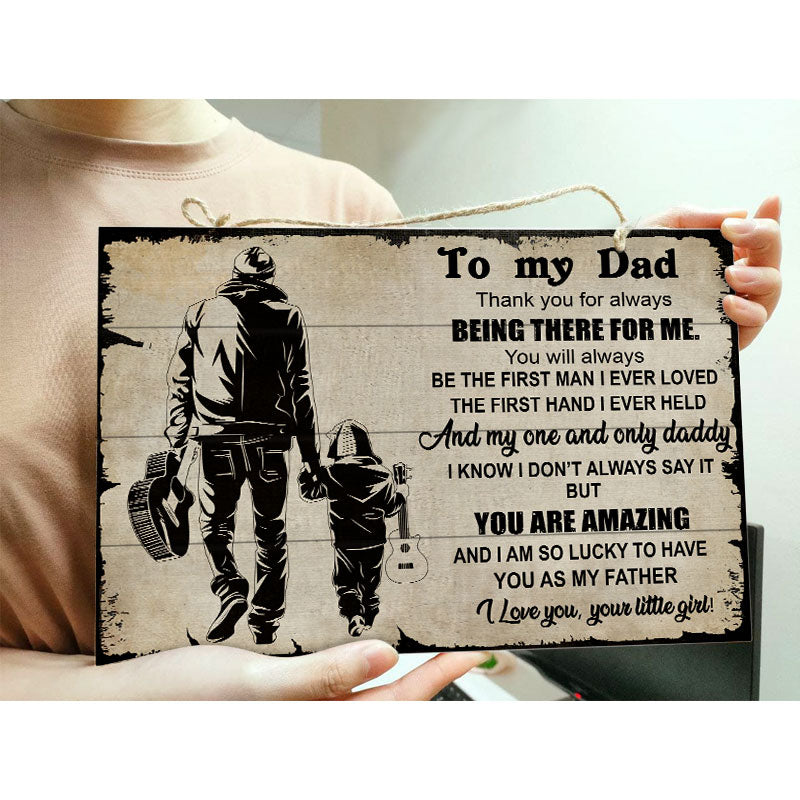 Guitar Being There For Me Customized Wood Rectangle Sign