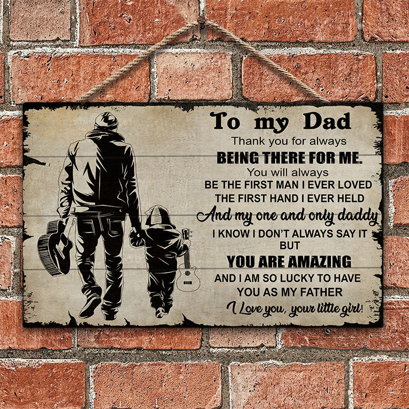 Guitar Being There For Me Customized Wood Rectangle Sign