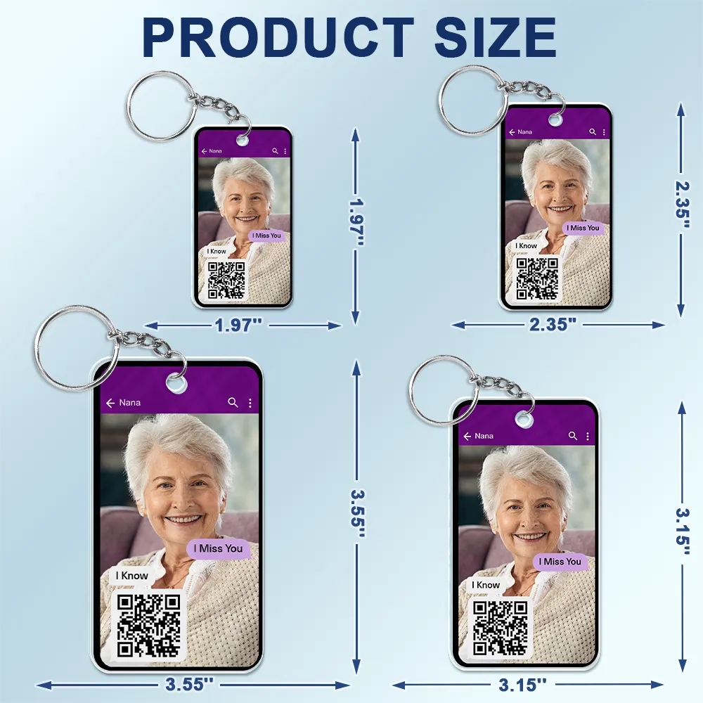 Gift For Couples,Old Couples,Gift For Husband,Gift For Wife,Gift For Boyfriend,Gift For Girlfriend,Gift For Yourself,Memorial,Sad - Custom Photo QR Code Memorial Message From Loved One - Personalized Acrylic Keychain
