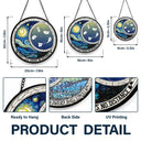 Family,Long Distance,Love - Family Love Knows No Distance - Personalized Stained Glass Window Hanging Suncatcher