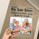 Old Couples,Gift For Couples,Gift For Women,Gift For Men,Gift For Wife,Gift For Husband,Gift For Boyfriend,Gift For Girlfriend,Love,LGBT - Custom Photo The Love Times Newspaper Theme - Personalized Vertical Rectangle Acrylic Plaque