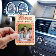 Gift For Mother,Gift For Grandma,Love,Custom Photo,Photo - Custom Photo Grandma Mommy Drive Safe I Love You - Personalized Custom Shaped Car Visor Clip
