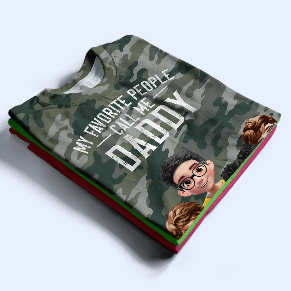 Gift For Men,Gift For Uncle,Gift For Grandpa,Gift For Father,Happy,Vector,Grateful - My Favorite People Call Me Grandpa Camouflage Pattern - Personalized Full Print T Shirt