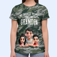 Gift For Men,Gift For Uncle,Gift For Grandpa,Gift For Father,Happy,Vector,Grateful - My Favorite People Call Me Grandpa Camouflage Pattern - Personalized Full Print T Shirt