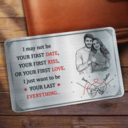 Gift For Couples,Gift For Husband,Gift For Boyfriend,Gift For Wife,Gift For Girlfriend,LGBT,Gift For Women,Gift For Men,Love,Photo - Pencil Sketch,Icon,Romantic - Custom Photo Pencil Sketch Couple Holding Hands I Want To Be Your Last Everything - Personalized Aluminum Wallet Card