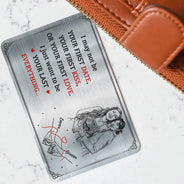 Gift For Couples,Gift For Husband,Gift For Boyfriend,Gift For Wife,Gift For Girlfriend,LGBT,Gift For Women,Gift For Men,Love,Photo - Pencil Sketch,Icon,Romantic - Custom Photo Pencil Sketch Couple Holding Hands I Want To Be Your Last Everything - Personalized Aluminum Wallet Card