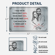 Gift For Couples,Gift For Husband,Gift For Boyfriend,Gift For Wife,Gift For Girlfriend,LGBT,Gift For Women,Gift For Men,Love,Photo - Pencil Sketch,Icon,Romantic - Custom Photo Pencil Sketch Couple Holding Hands I Want To Be Your Last Everything - Personalized Aluminum Wallet Card