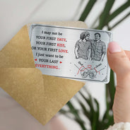 Gift For Couples,Gift For Husband,Gift For Boyfriend,Gift For Wife,Gift For Girlfriend,LGBT,Gift For Women,Gift For Men,Love,Photo - Pencil Sketch,Icon,Romantic - Custom Photo Pencil Sketch Couple Holding Hands I Want To Be Your Last Everything - Personalized Aluminum Wallet Card