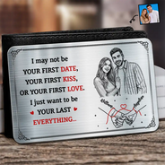 Gift For Couples,Gift For Husband,Gift For Boyfriend,Gift For Wife,Gift For Girlfriend,LGBT,Gift For Women,Gift For Men,Love,Photo - Pencil Sketch,Icon,Romantic - Custom Photo Pencil Sketch Couple Holding Hands I Want To Be Your Last Everything - Personalized Aluminum Wallet Card