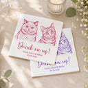 Pet Couple, Art Design, Playful, Pet Lovers, Gift For Couples, Wedding, Photo - Pencil Sketch - Bold - Custom Photo Bold Sketch Dog Cat Pet Couples Wedding Engaged Bachelor Bachelorette Party - Personalized Cocktail Napkins