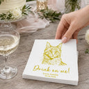 Pet Couple, Art Design, Playful, Pet Lovers, Gift For Couples, Wedding, Photo - Pencil Sketch - Bold - Custom Photo Bold Sketch Dog Cat Pet Couples Wedding Engaged Bachelor Bachelorette Party - Personalized Cocktail Napkins