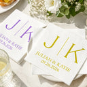Romantic, Gift For Couples, Wedding, Custom Text - Couples Initials Wedding Engaged Bachelor Bachelorette Party - Personalized Cocktail Napkins