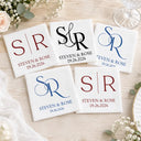 Romantic, Gift For Couples, Wedding, Custom Text - Couples Initials Wedding Engaged Bachelor Bachelorette Party - Personalized Cocktail Napkins