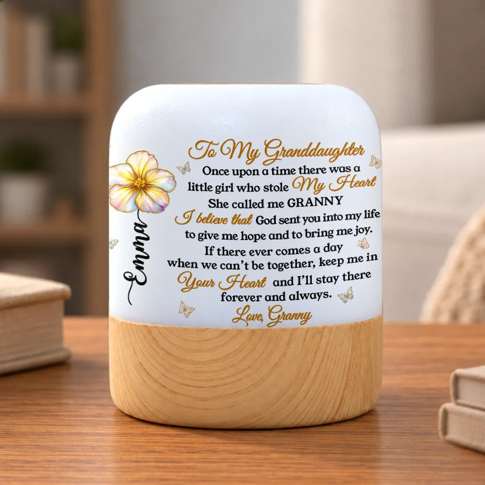 Gift For Granddaughter,Gift For Grandkids,Gifts For Her,Icon,Sentimental - Birthday Gift For Granddaughter - Personalized Name And Birth Flower Keep Me In Your Heart Touch Night Light