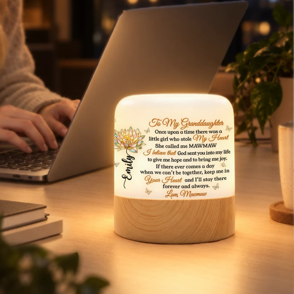 Gift For Granddaughter,Gift For Grandkids,Gifts For Her,Icon,Sentimental - Birthday Gift For Granddaughter - Personalized Name And Birth Flower Keep Me In Your Heart Touch Night Light
