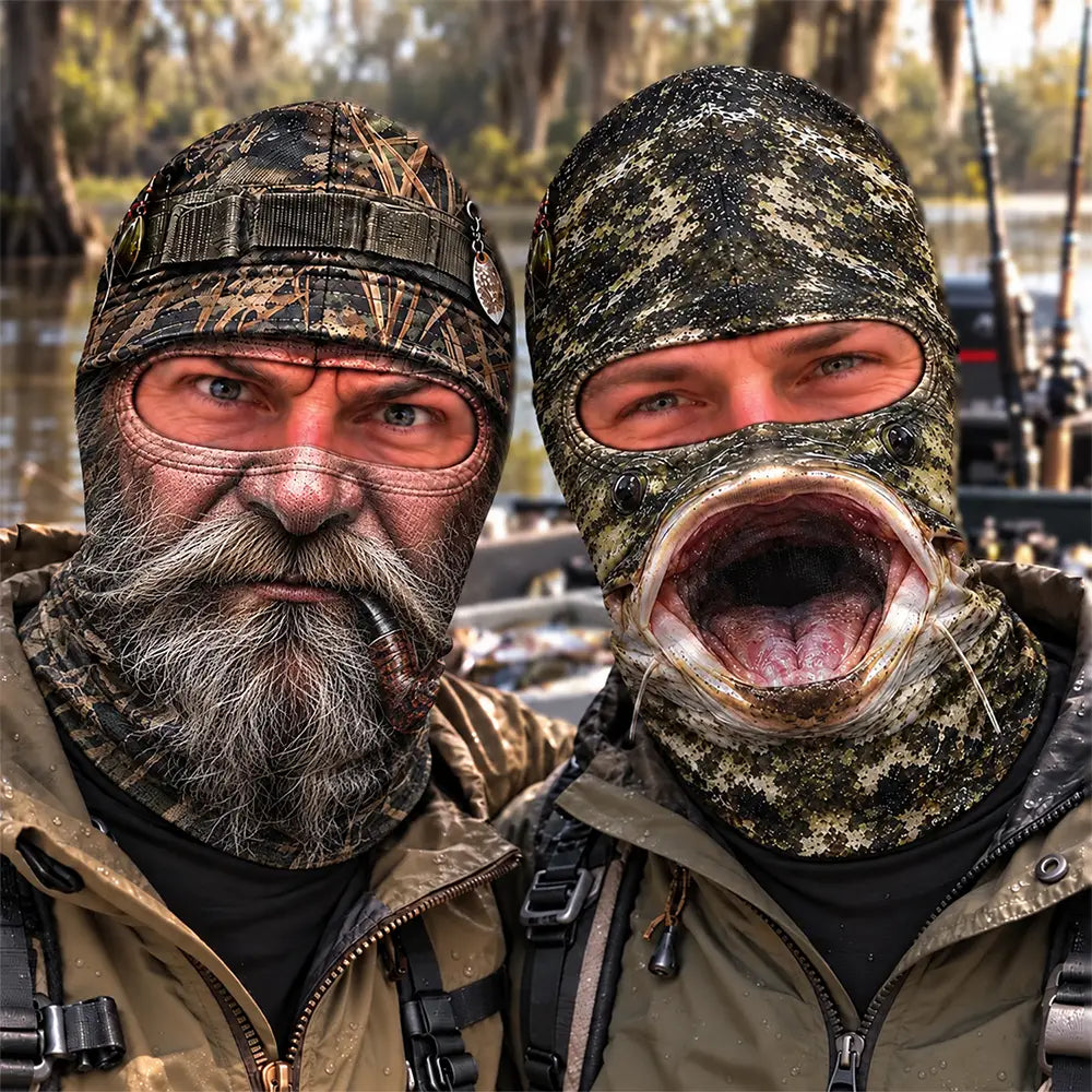 Christmas,Fishing,Humorous,Icon,Top Market - Gag Gift For Men Who Love Fishing, Fishermen, Friend - Personalized Realistic Big Fish Mouth Funny Face Balaclava Face Mask