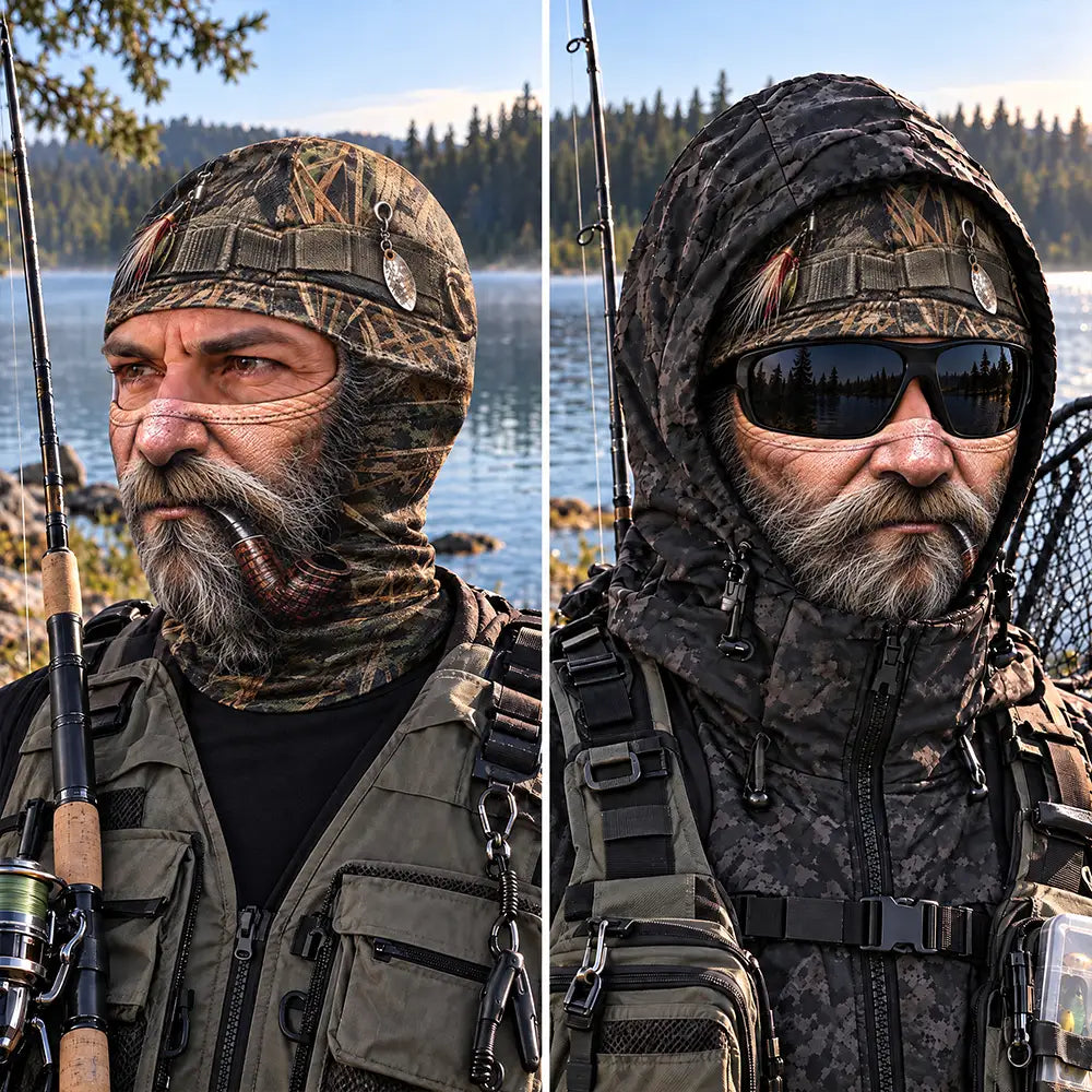 Christmas,Fishing,Humorous,Icon,Top Market - Gag Gift For Men Who Love Fishing, Fishermen, Friend - Personalized Realistic Big Fish Mouth Funny Face Balaclava Face Mask
