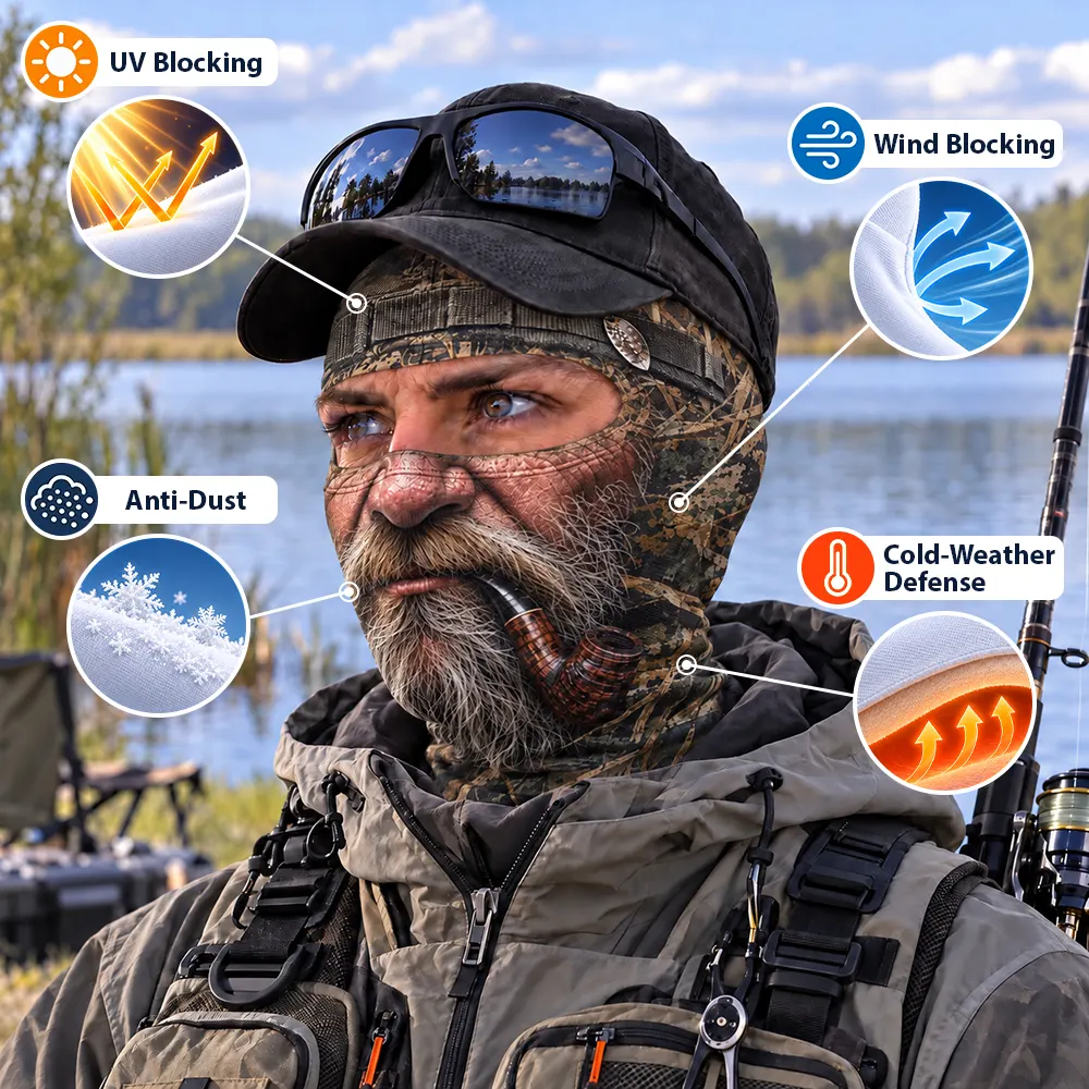 Christmas,Fishing,Humorous,Icon,Top Market - Gag Gift For Men Who Love Fishing, Fishermen, Friend - Personalized Realistic Big Fish Mouth Funny Face Balaclava Face Mask