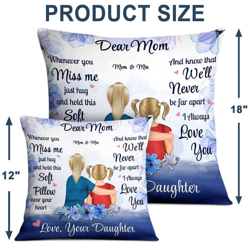 I Hugged This Soft Pillow Morning, Noon And Night Watercolor Style - Birthday, Loving Gift For Mom, Mother, Grandma, Grandmother, Daughter, Granddaughter - Personalized Custom Pillow