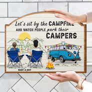 Home Is Where We Park It - Gift For Camping Lovers - Personalized Custom Shaped Wood Sign