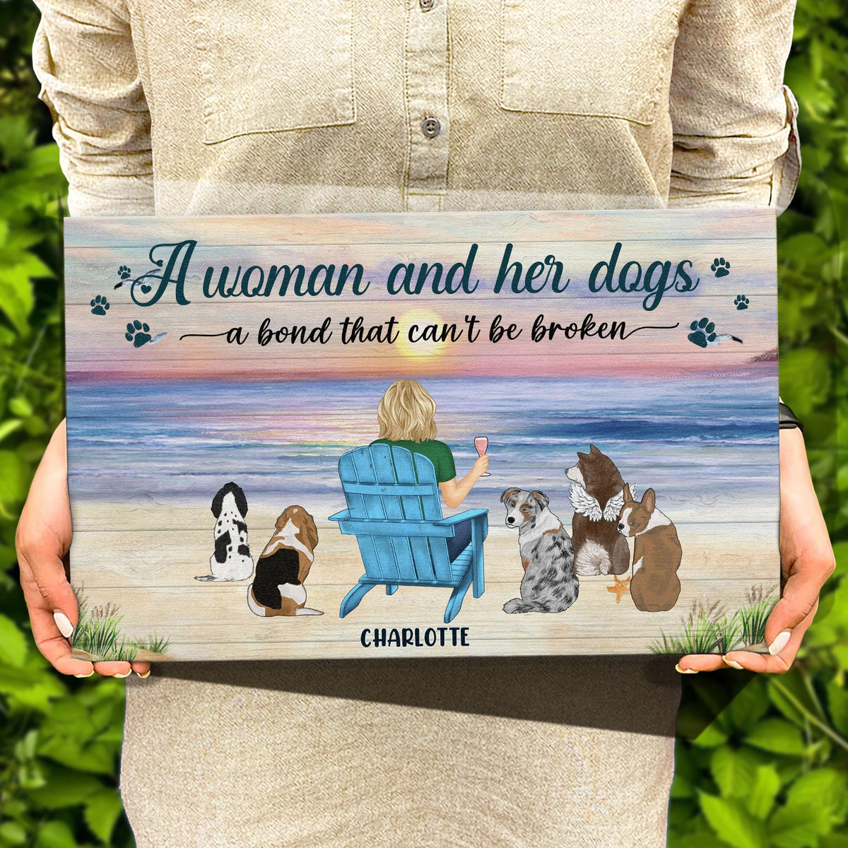 And She Lived Happily Ever After - Gift For Dog Lovers - Personalized Wood Rectangle Sign