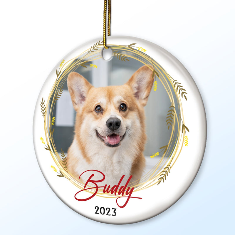 Custom Photo - Christmas Gift For Loved One - Personalized Circle Ceramic Ornament