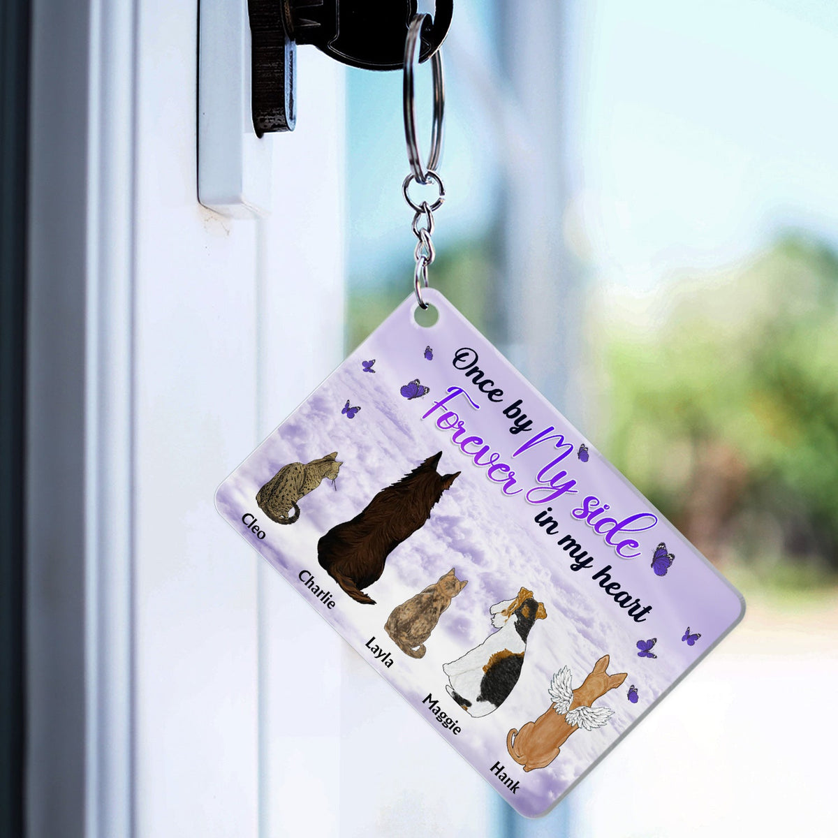 Once By My Side - Memorial Gift For Pet Lovers - Personalized Acrylic Keychain