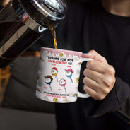 Thanks For Not Swallowing Us - Gift For Mother, Mom - 3D Inflated Effect Printed Mug, Personalized White Edge-to-Edge Mug